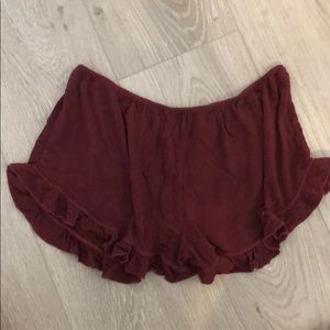 MAROON BRANDY MELVILLE FLOWY LOUNGE SHORTS